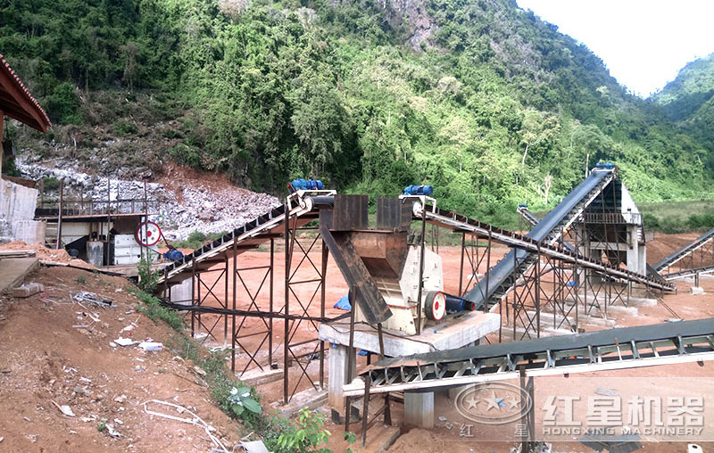 反擊式破碎機(jī)1214+鄂破組成的生產(chǎn)線