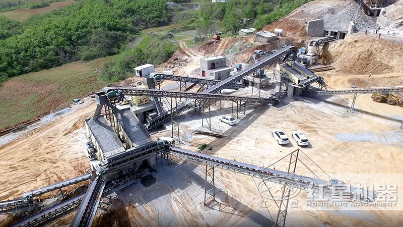 環(huán)保砂石場(chǎng)現(xiàn)場(chǎng)空中俯瞰圖