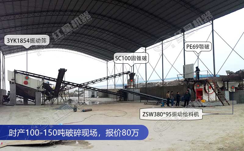 硬石料加工現(xiàn)場(chǎng)設(shè)備配置情況