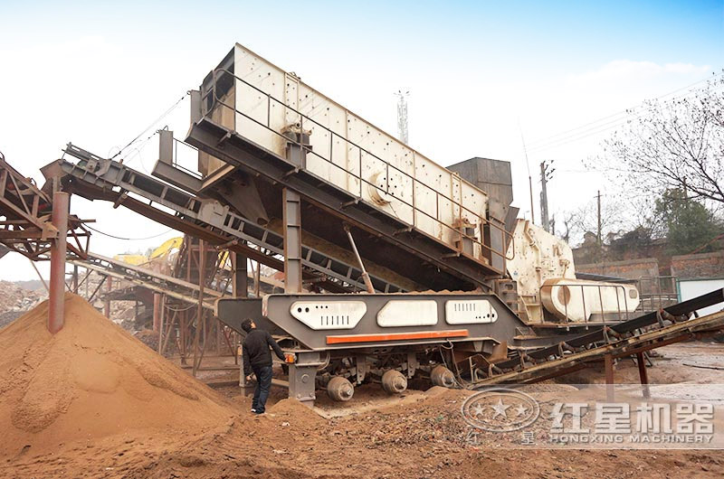 移動反擊破在建筑垃圾處理場制砂