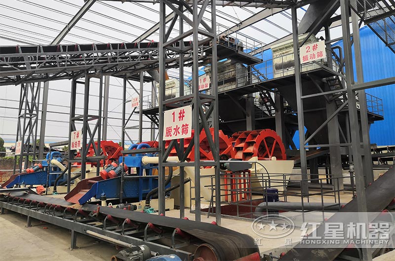 濕法制砂現(xiàn)場(chǎng)洗沙工段